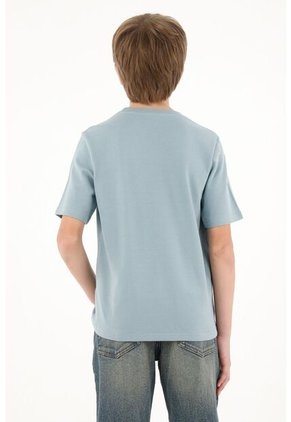 Camiseta Básica Gris Con Estampado Divertido Para Niño