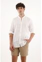 Tennis Camisa Cuello Neru Blanca En 100% Lino Para Hombre de Tennis