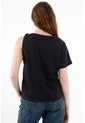 Tennis Camiseta Con Detalle Entorchado En Hombro Negra Para Mujer de Tennis