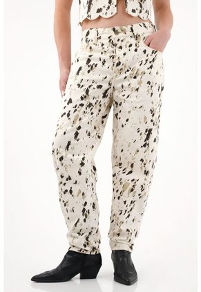 Pantalón Slouchy Con Estampado De Animal Print Para Mujer