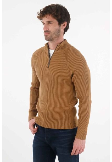 Tennis Buzo De Cuello Alto Café Para Hombre