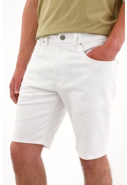 Tennis Bermuda Nudy Cinco Bolsillos Blanca Para Hombre