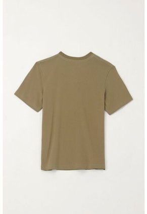 Camiseta Cuello Redondo Con Botones Verde Para Niño