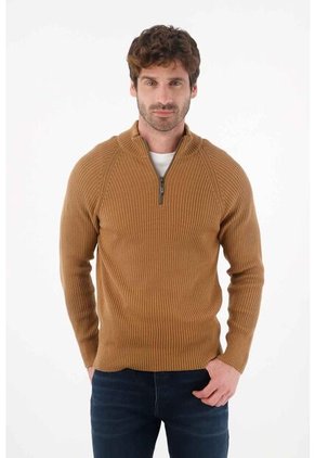 Tennis Buzo De Cuello Alto Café Para Hombre