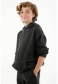 Buzo Tipo Hoodie Negro Para Niño de Tennis