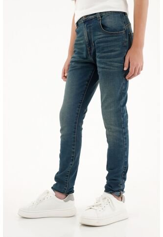 Jean Slim Tiro Medio De Tono Oscuro Para Niño Tennis