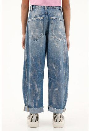 Jean Horseshoe Tiro Medio Con Brillo Para Niña