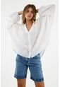 Camisa Oversize Blanca Para Mujer de Tennis