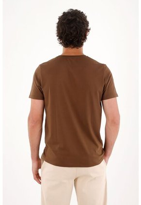 Tennis Camiseta Jersey Con Mini Estampado Café Para Hombre