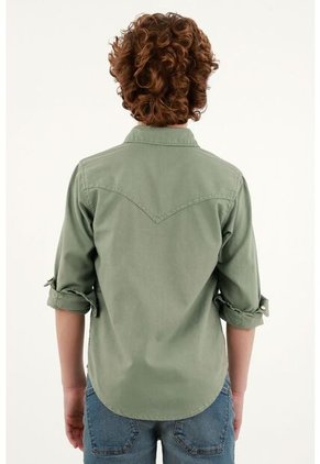 Camisa Verde Manga Larga Para Niño