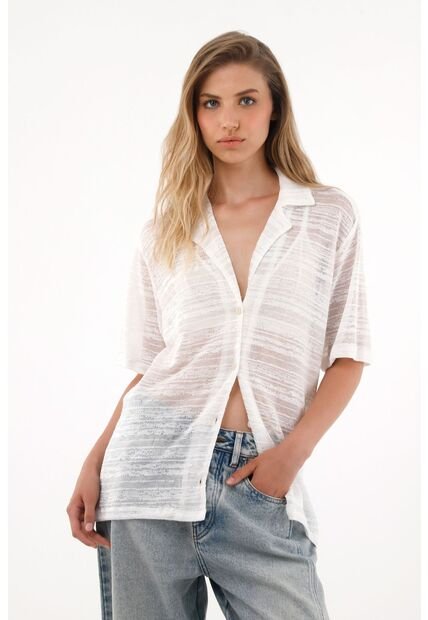 Tennis Camiseta Crudo De Tela Tejida Para Mujer