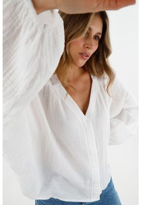 Camisa Oversize Blanca Para Mujer