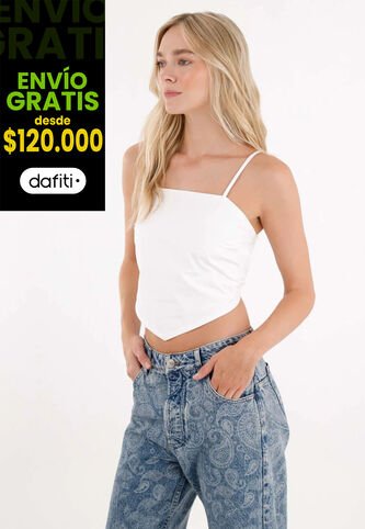 Tennis Camisa Crop En Popelina Blanca Para Mujer Tennis