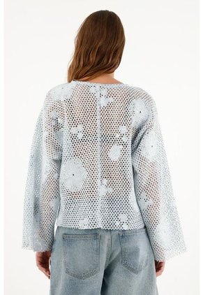 Buzo Tipo Malla Con Efecto Brillo Para Mujer