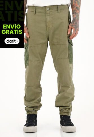 Tennis Pantalón Con Parches Y Bota Enresortada Verde Para Hombre Tennis