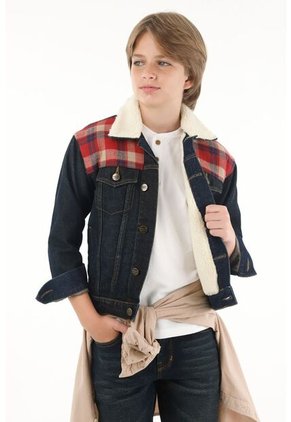 Chaqueta Trucker Forrada En Ovejero Para Niño