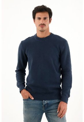 Tennis Buzo Tejido En Hilaza De índigo Azul Para Hombre