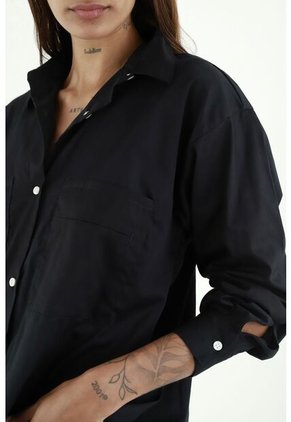 Camisa Negra Manga Larga Para Mujer