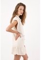 Tennis Vestido Corto Fit Relajado Con Volante En El Bajo En Algodón Crudo Para Mujer de Tennis
