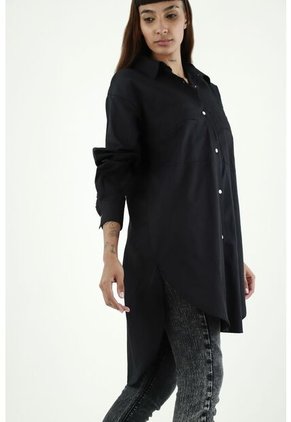 Camisa Negra Manga Larga Para Mujer