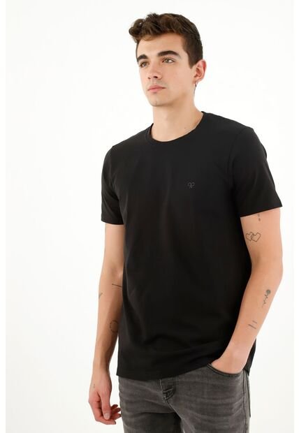 Camiseta Básica Negra Para Hombre