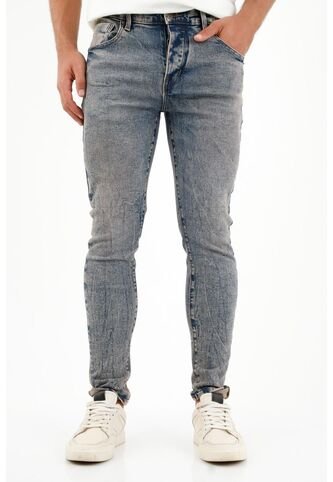 Tennis Jean Super Skinny Azul Con Cinco Bolsillos Para Hombre Tennis