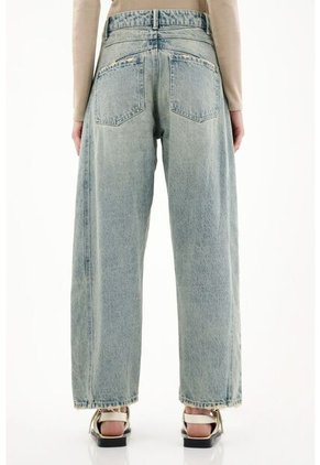 Tennis Jean Horseshoe De Tiro Alto Azul Vintage Para Mujer