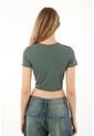 Camiseta Manga Corta Ajustada Gris Para Mujer de Tennis