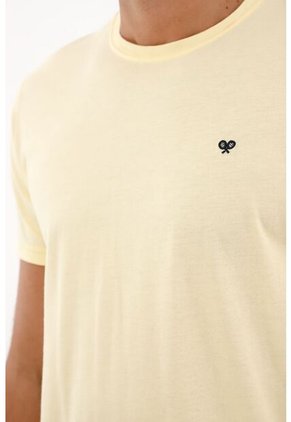 Tennis Camiseta Amarilla Manga Corta Para Hombre