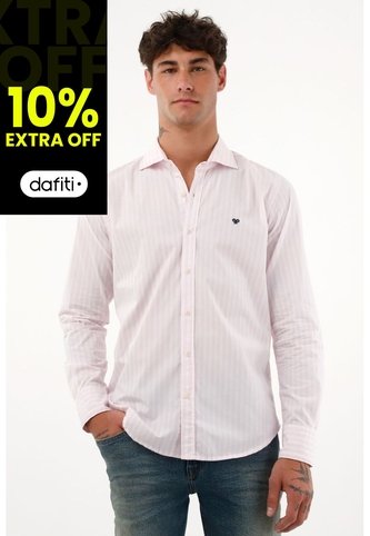 Camisa Rosada A Rayas Para Hombre Tennis