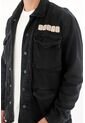 Tennis Chaqueta Con Bordado Y Teñido Vintage Negra Para Hombre de Tennis