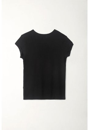 Tennis Camiseta Cuello Redondo Negra Para Mujer