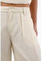 Tennis Pantalón Para Mujer De Poliéster Beige Wide Leg Con Textura Arrugada de Tennis