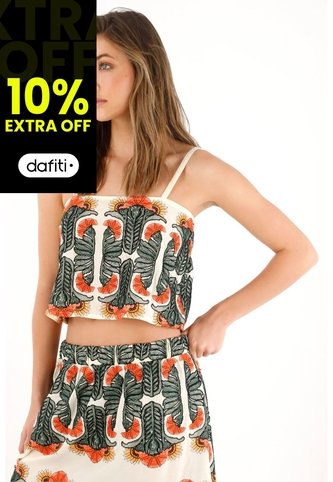 Camisa Corta En Tela Bordada Para Mujer Tennis