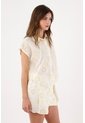 Tennis Camisa Sin Mangas Relajadas Con Bordado Floral Blanco Para Mujer de Tennis