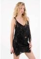 Tennis Camisa De Tiras Con Detalles En Lentejuelas Negra Para Mujer de Tennis