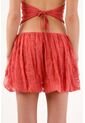 Tennis Falda Corta Holgada Con Bajo Globo En Poliamida Coral Para Mujer de Tennis