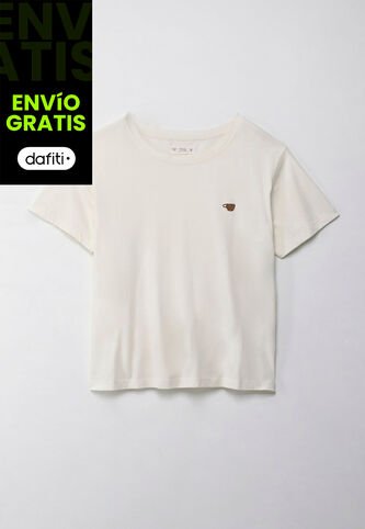 Tennis Camiseta Con Estampado En Punto Corazón Crudo Para Mujer Tennis