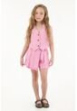 Falda Short Rosada Con Tablas Para Niña de Tennis