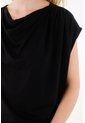 Tennis Camiseta Con Drappeado Negra Para Mujer de Tennis