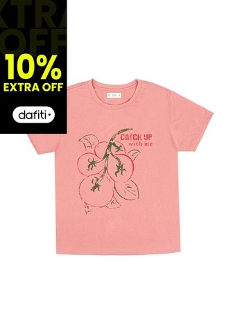 Camiseta Naranja Con Estampado Para Mujer Tennis