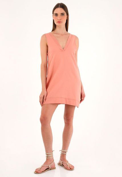 Vestido Naranja Corto Silueta Tipo A Para Mujer