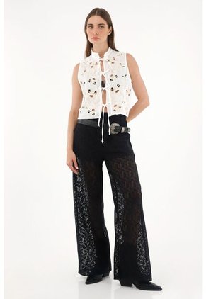 Tennis Chaleco De Tiras Y Bordados Para Mujer