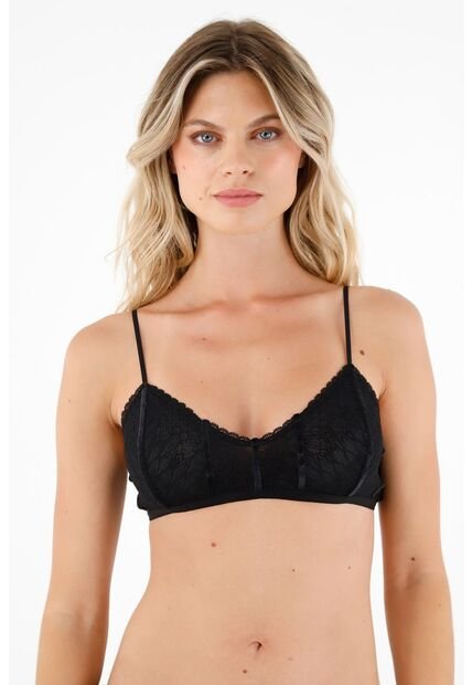 Tennis Top Negro Con Escote En V Para Mujer