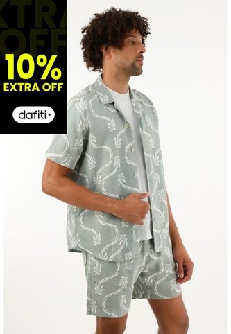 Tennis Camisa Con Estampado De Palmeras Para Hombre Tennis