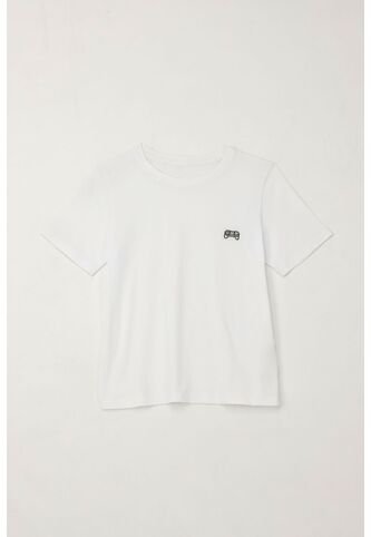 Camiseta Con Estampado En Algodón 100% Blanca Para Niño Tennis