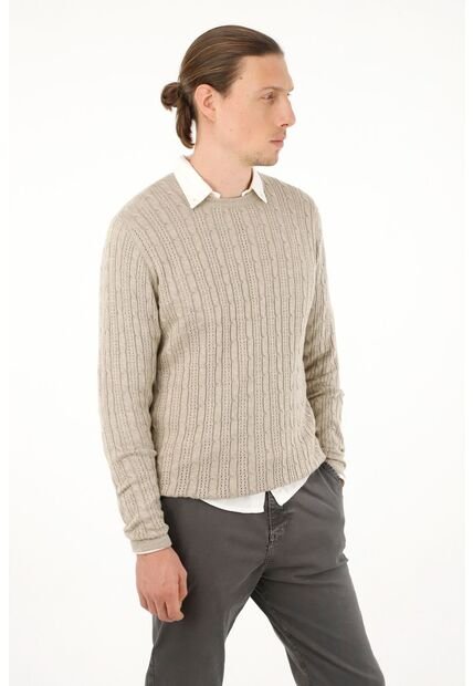 Tennis Buzo Gris Cuello Redondo Tejido Para Hombre