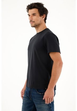 Tennis Camiseta Negra Manga Corta Para Hombre