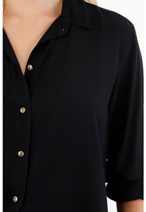 Tennis Camisa Manga Larga Negra Para Mujer