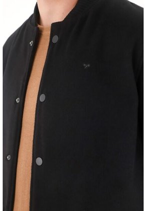 Tennis Chaqueta Bomber Afelpada Negra Para Hombre